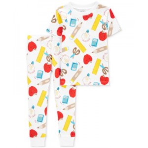 Toddler Girls Back To School 100% Snug-Fit Cotton Pajamas 2 Piece Set