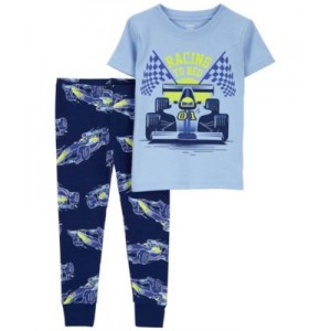 Toddler Boys 1 Piece Racing 100% Snug Fit Cotton Pajamas