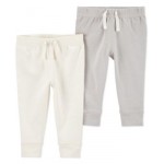 Baby Boys and Baby Girls Pull On Cotton Pants Pack of 2