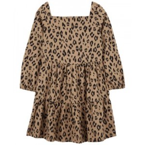 Little Girls Leopard Twill Dress