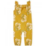 Baby Girls Floral-Print Flutter-Sleeve Jumpsuit