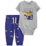 Baby Boys Dinosaur Graphic Bodysuit & Pants 2 Piece Set