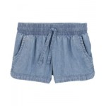 Toddler Girls Chambray Pull-On Sun Shorts