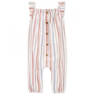 Baby Girls Striped Cotton Jumpsuit