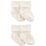 Baby Boys or Baby Girls Fold Over Cuff Booties Pack of 4