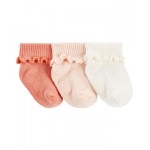 Baby Girls Ribbed Socks Pack of 3