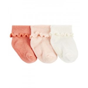 Baby Girls Ribbed Socks Pack of 3