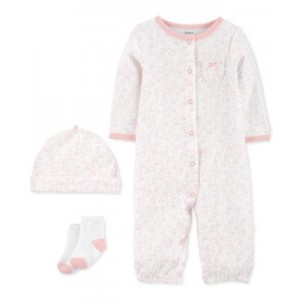 Baby Girls Take Me Home Gown with Hat and Socks 3 Piece Set