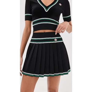Pleated Stripe Skirt