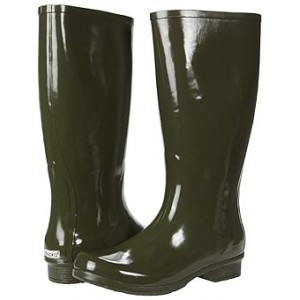 Polished Tall Rain Boots Olive