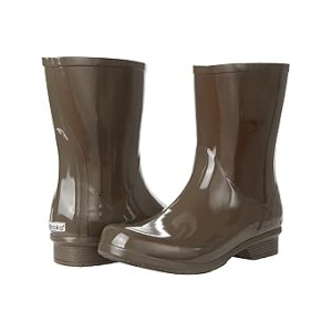 Polished Mid Rain Boots Dark Taupe
