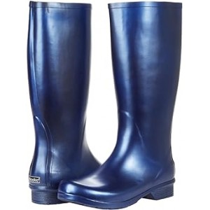 Polished Tall Rain Boots Navy Pearlized