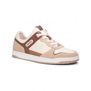 C201 Mixed Material Sneaker Saddle/Taupe