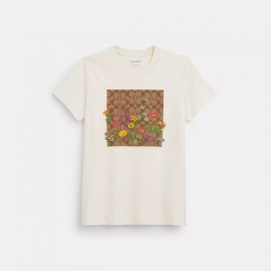garden floral signature t shirt in organic cotton