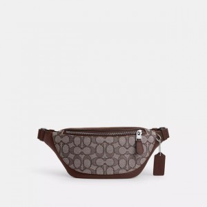 warren mini belt bag in signature jacquard