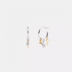 lock and key charm hoop earrings
