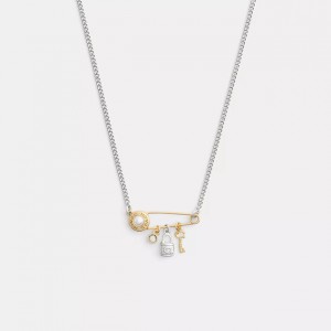 safety pin charm necklace
