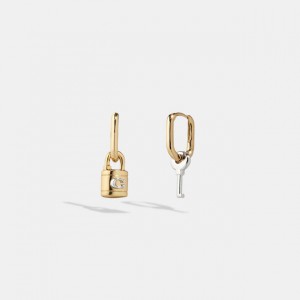 signature padlock and key mismatch earrings