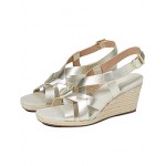 Crystal Wedge Sandal 70 mm Gold Leather