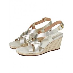 Crystal Wedge Sandal 70 mm Gold Leather
