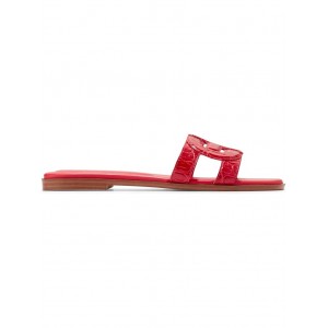 Chrisee Sandals True Red Croc Print Leather