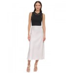 Womens Jacquard-Stripe Slip Skirt