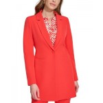 Womens Petite One-Button Topper Jacket