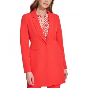 Womens Petite One-Button Topper Jacket