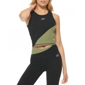 Womens Colorblocked Cropped Tank Top