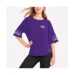 Womens Purple Los Angeles Lakers Diana Raglan Tri-Blend Oversized T-shirt