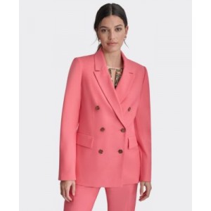 Petite Notched Collar Double Breasted Blazer