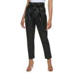Petite High Waisted Faux Leather Pants