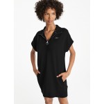 METALLIC BUBBLE LOGO HALF ZIP DRESS