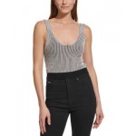Womens Cropped Ribbed Sleeveless Sweater