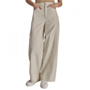DKNY Womens Cotton High-Rise Front-Seam Cargo Pants