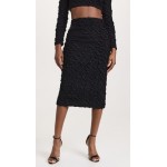 Puckered Knit Midi Length Skirt