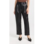 Faux Leather Pleated Trousers