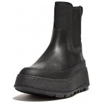 F-Mode Water-Resistant Flatform Chelsea Boots All Black