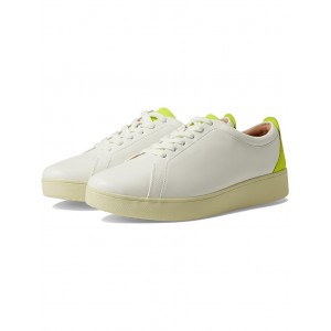 Rally Neon-Pop Leather Sneakers Urban White/Electric Yellow