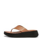 Luxe Leather Flatform Toe-Post Sandals