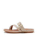 Buckle Leather Strappy Toe-Post Sandals