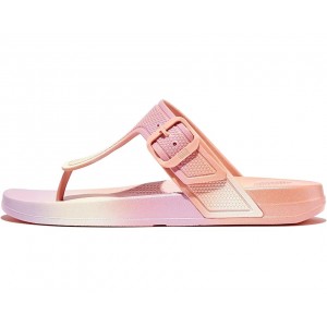Womens FitFlop Iqushion Iridescent Adjustable Buckle Flip-Flops
