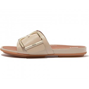 FitFlop Gracie Maxi-Buckle Leather Slides