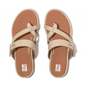 Womens FitFlop Gracie Buckle Leather Strappy Toe-Post Sandals