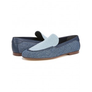 Flexa Gala Slip-On Flat Loafers Denim Blue Fabric