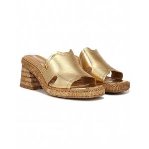 Florence Fashion Slide Heeled Sandals Gold Metallic