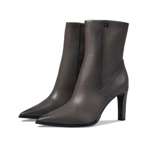 Appia Pointed Toe Dress Bootie Graphite Grey Leather