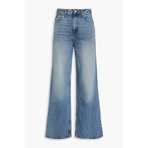 Faded high-rise wide-leg jeans