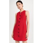 Red Twill Suiting Mini Dress