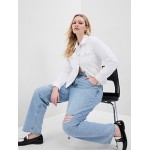 Mid Rise Destructed 90s Loose Jeans